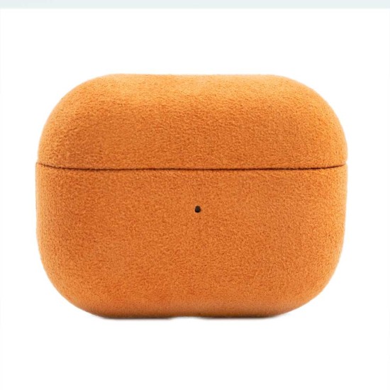 Husa alcantara SILKASE pentru Airpods Pro/ Pro 2, culoare portocaliu, soft (Pro, H0586) by www.silkase.ro